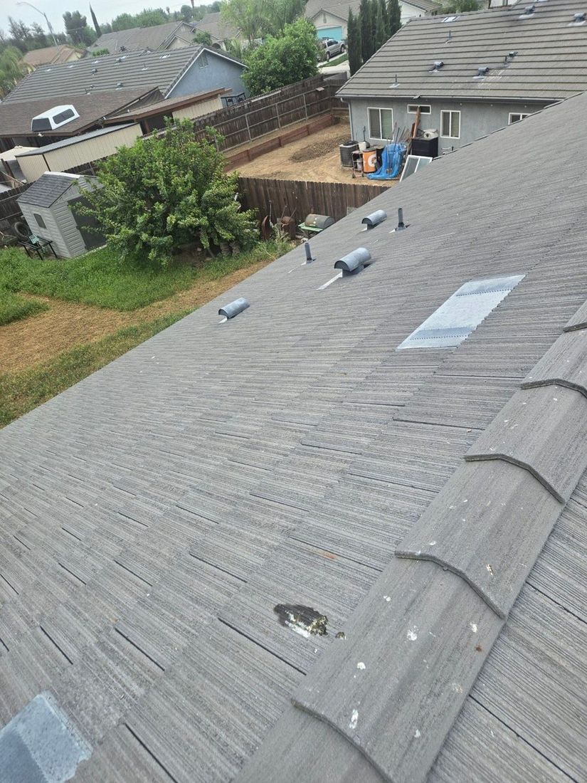 Ridge and valley area prepped with battens for tile reset