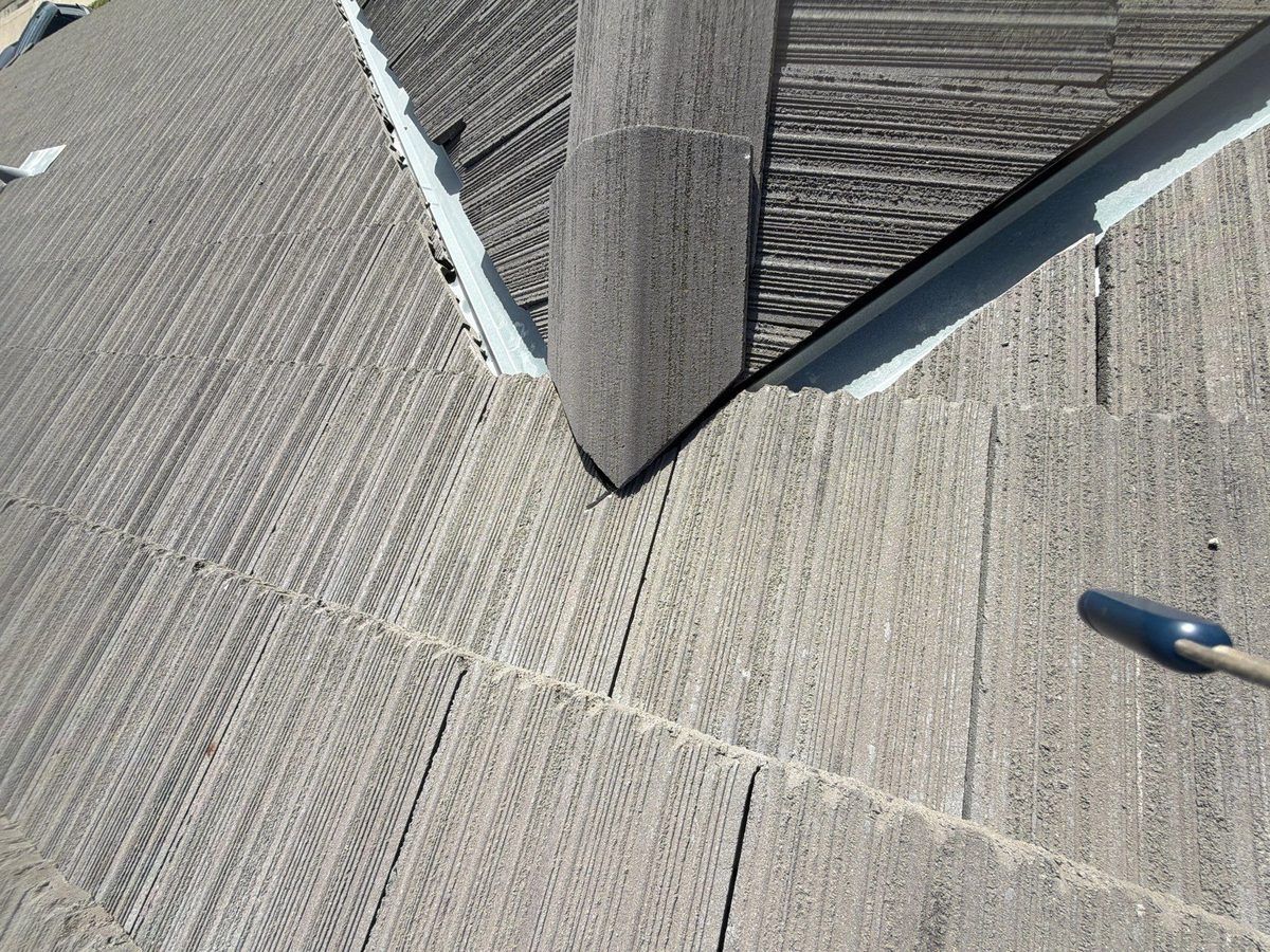 Completed tile roof repair on a Gustine home