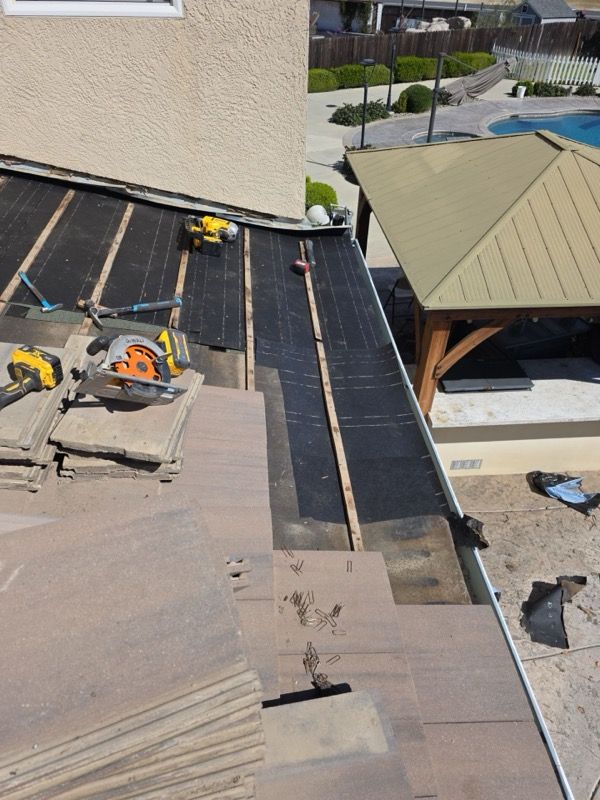 Eave edge rebuilt with new decking and underlayment